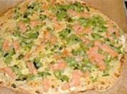 Flammkuchen mit Lauch und Lachs - Rezept
