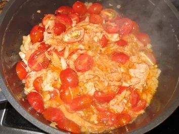 dinkelbandnudeln in thunfischsauce - Rezept - Bild Nr. 3