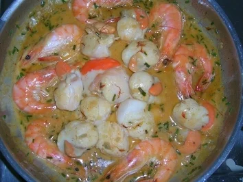 Jakobsmuscheln mit Scampieinlage Vive la France   (siehe Foto) - Rezept - Bild Nr. 2