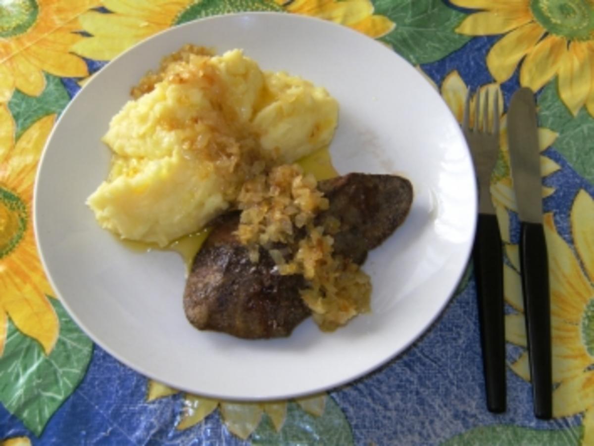 HAUPTGERICHT - Schweineleber, Kartoffelbrei und Röstzwiebeln - Rezept ...