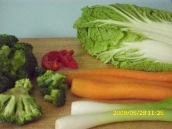 Fleisch:  Mariniertes Hähnchenbrustfilet in Sesampanade an Wokgemüse und Kokosreis - Rezept - Bild Nr. 3