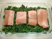 Rezept: Lachs auf Blattspinat Lachs auf Blattspinat - Rezept