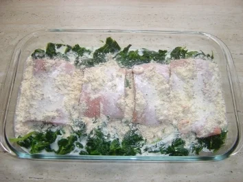 Rezept: Lachs auf Blattspinat Bild Nr. 2 Lachs auf Blattspinat - Rezept - Bild Nr. 2