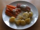 Frischkäse-Kräuter-Soße zu Lachsfilet und Möhren - Rezept