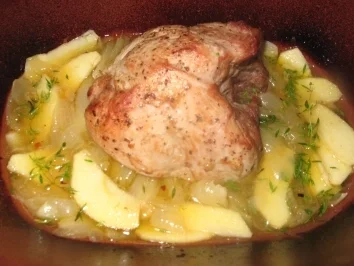 Kalter Schweinebraten mit Apfel-Zwiebeltöpfchen - Rezept - Bild Nr. 3