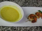 Cappuccino von Curry und Zitronengras mit Gamberettispieß - Rezept