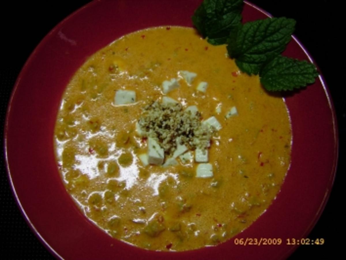 Bilder für Auberginen - Paprika - Suppe mit Hackfleisch - Rezept