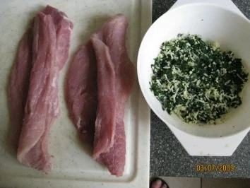 Rezept: Schnitzel Florentiner Art (mit Spinat) Bild Nr. 2 Schnitzel Florentiner Art (mit Spinat) - Rezept - Bild Nr. 2