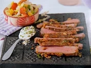 Rezept: Grillen: Rib-Eye-Steaks mit Wasabi-Sesam-Creme Grillen: Rib-Eye-Steaks mit Wasabi-Sesam-Creme - Rezept