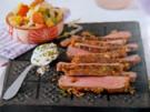 Grillen: Rib-Eye-Steaks mit Wasabi-Sesam-Creme - Rezept