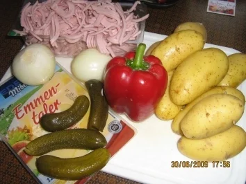 Rezept: Wurstsalat mit Bratkartoffeln (Bürgermeisterart) Bild Nr. 2 Wurstsalat mit Bratkartoffeln (Bürgermeisterart) - Rezept - Bild Nr. 2