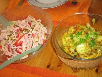 Rezept: Wurstsalat mit Bratkartoffeln (Bürgermeisterart) Bild Nr. 15 Wurstsalat mit Bratkartoffeln (Bürgermeisterart) - Rezept - Bild Nr. 15