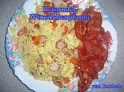 Hauptspeise: Reisnudel-Würstchenpfanne - Rezept