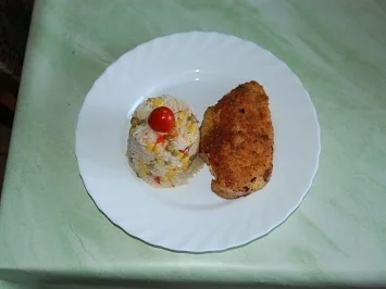 Rezept: Hähnchen-Cordon-Bleu mit Gemüse-Reis-Timbale Hähnchen-Cordon-Bleu mit Gemüse-Reis-Timbale - Rezept