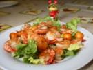Honigmelone trifft Riesengarnele im Salatbett - Rezept