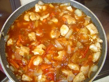 Rezept: Hähnchen Chinesisch süss-sauer Bild Nr. 6 Hähnchen Chinesisch süss-sauer - Rezept - Bild Nr. 6