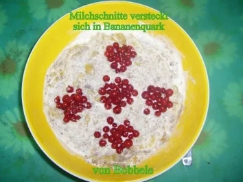 Rezept: Zwischenmahlzeit: Milchschnitte versteckt sich in Bananenquark Zwischenmahlzeit: Milchschnitte versteckt sich in Bananenquark - Rezept