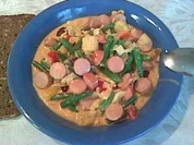 Gemüsepfanne mit Sahne und Wiener-Würstchen - Rezept