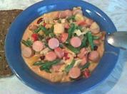 Gemüsepfanne mit Sahne und Wiener-Würstchen - Rezept