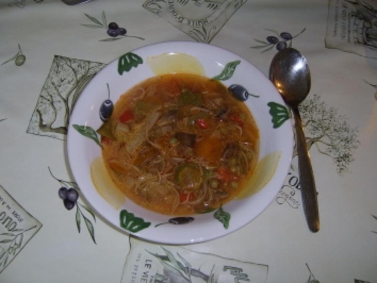 Pekingsuppe "Pork" ohne Eier mit Nudeln - Rezept