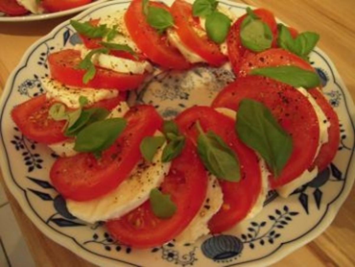 Tomaten- und Mozzarella mit Balsamico Creme - Rezept