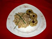 Pfifferlinge in Sahnesauce  an Laugenserviettenknödel - Rezept