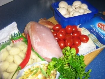 Pute mit Champignons trifft Gnocchi in einer Gorgonzolasoße - Rezept - Bild Nr. 2