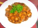Pute mit Champignons trifft Gnocchi in einer Gorgonzolasoße - Rezept
