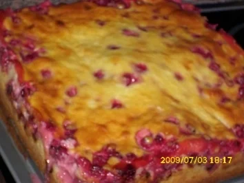 Kuchen:  Aprikosen-Johannisbeerkuchen mit Sahneguß - Rezept - Bild Nr. 2