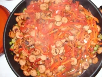 Würstchen-Gemüsegulasch mit Basmati-Reis - Rezept - Bild Nr. 4