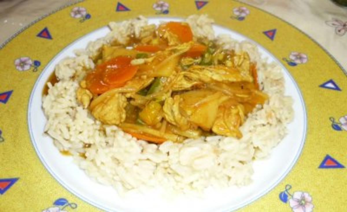 bunte Chinapfanne mit Reis - Rezept