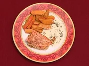 Seelachs mit Kartoffelkruste dazu Hokkaido-Kürbis (Carolin Fortenbacher) - Rezept