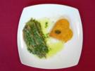 Acciughe al verde Sardellen in Kräuter-Soße aus Piemont mit Polentaherzchen - Rezept