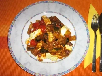 Rezept: Gratinierte Steakpfanne - Ratatoille Art Gratinierte Steakpfanne - Ratatoille Art - Rezept