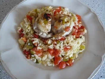 Fischröllchen auf Gemüsereis - Rezept - Bild Nr. 2