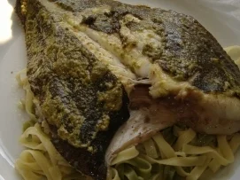 Rezept: Scholle auf Bandnudeln überbacken Bild Nr. 3 Scholle auf Bandnudeln überbacken - Rezept - Bild Nr. 3