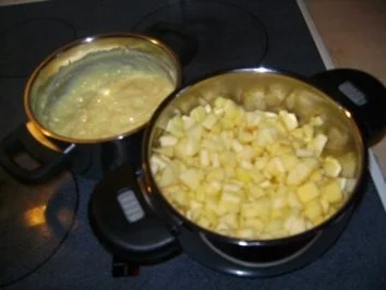 Rezept: Vanillecreme mit Apfel & Pflaumen Vanillecreme mit Apfel & Pflaumen - Rezept