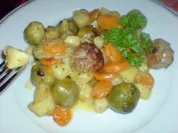 Frühlingsgemüse mit Hackbällchen --- Auflauf - Rezept