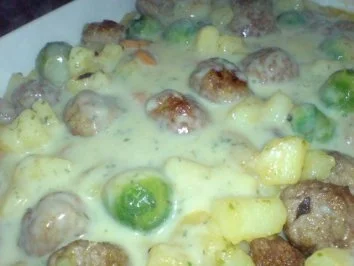 Frühlingsgemüse mit Hackbällchen --- Auflauf - Rezept - Bild Nr. 5