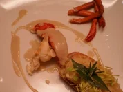 Gebratener Hummerschwanz mit weißem Speckschaum und Kopfsalatrisotto - Rezept