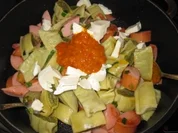 Maultaschen-Fleischwurst-Mozzarella-Pfanne - Rezept