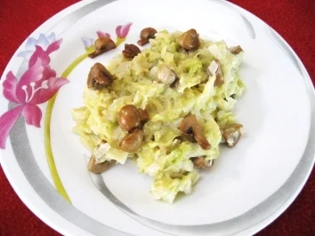 Wirsing mit Pilzen - Rezept