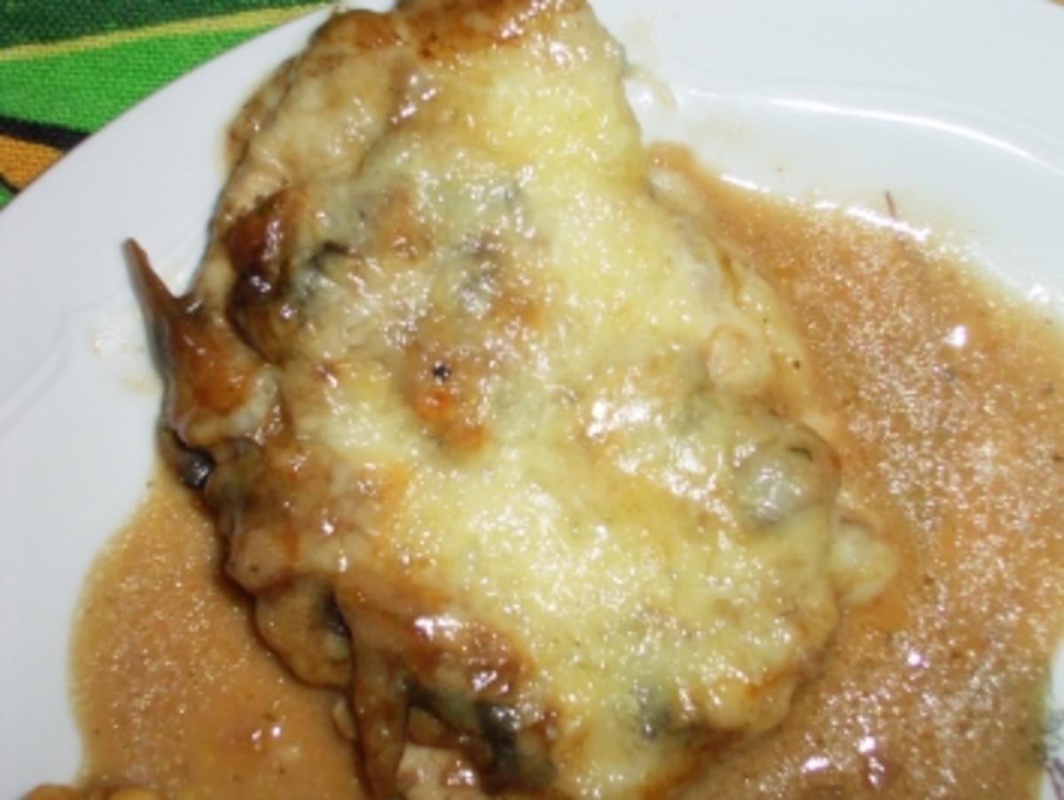 Minutensteaks mit Champignon-Rahmsauce überbacken - Rezept - Bild Nr. 2