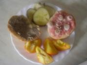 Lecker Brötchen mit saure Gurken + Nektarine = Zwischenmahlzeit - Rezept