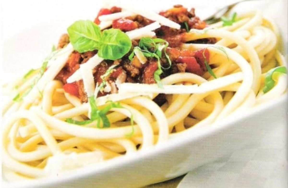 Spagetti mit Rindfleisch Paprika Sugo - Rezept
