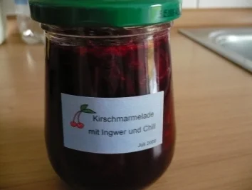 Rezept: Sauerkirschmarmelade mit Ingwer und Chili Sauerkirschmarmelade mit Ingwer und Chili - Rezept