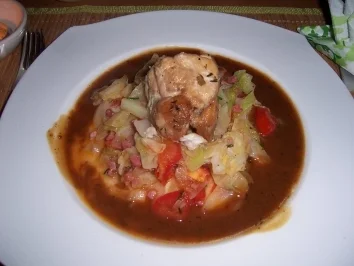 Sauerbraten vom Seeteufel mit Spitzkohl und Marinade - Rezept - Bild Nr. 2