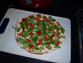 Bunte Fladenbrottorte mit Shrimps - Rezept - Bild Nr. 3