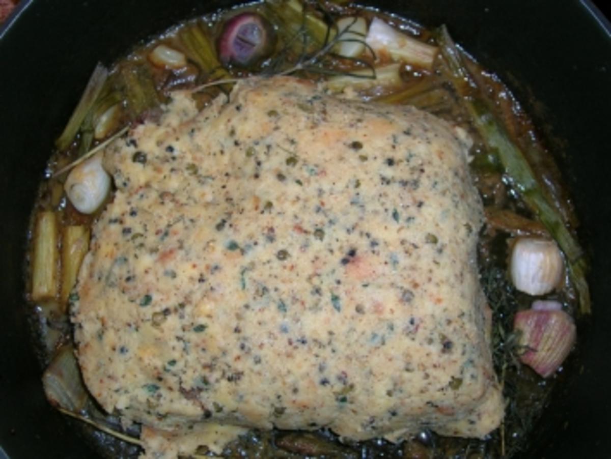 Roastbeef  mit leckerer  Pfefferkruste, gebratene Bohnen im Paprikaring, Rosmarinkartoffeln und grüne Pfeffersauce - Rezept - Bild Nr. 10