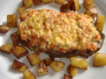 Rostbraten von Allgäuer Braunvieh mit Lauchtomaten und Käse überbacken - Rezept